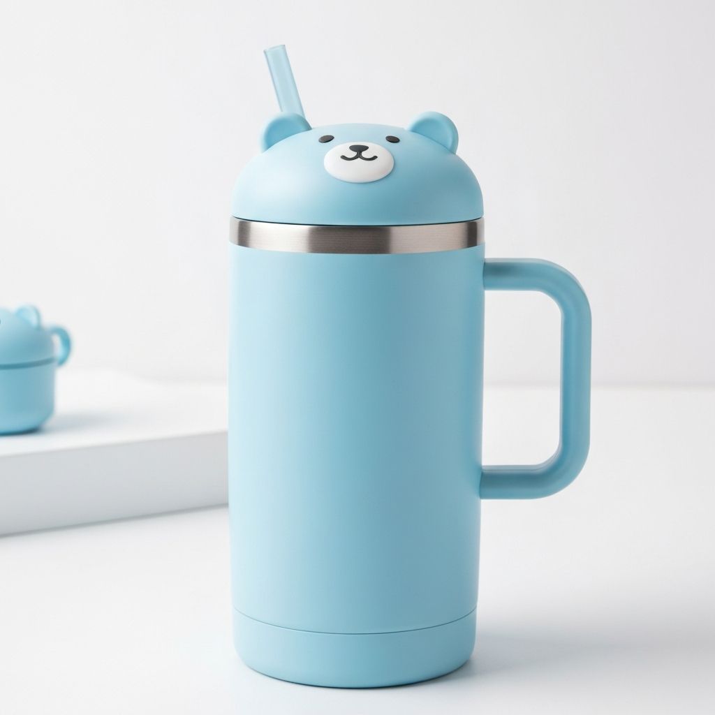 Bear Tumbler with Straw 400ml
